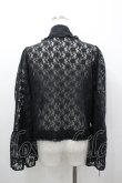 画像2: axes femme / ドロストリボン総レースボレロ  黒 I-26-04-06-002-AX-TO-SA-ZI (2)