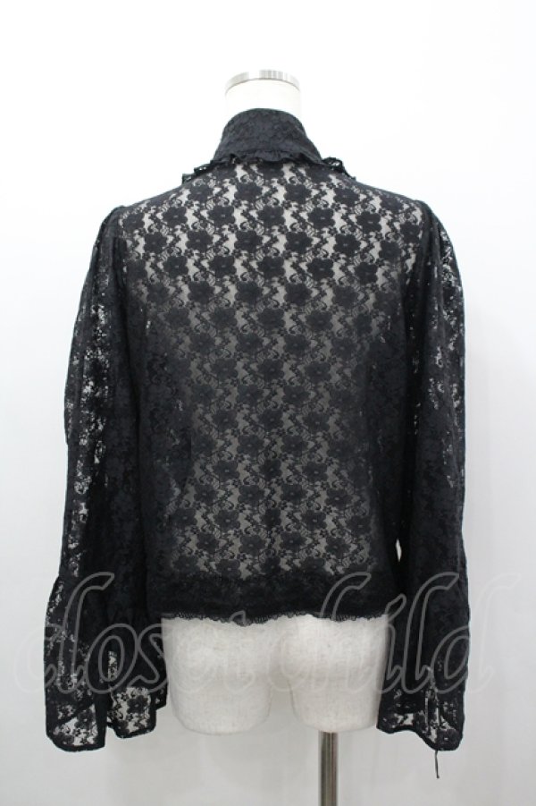 画像2: axes femme / ドロストリボン総レースボレロ  黒 I-26-04-06-002-AX-TO-SA-ZI (2)