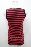 画像3: PEACE NOW / ボーダー&メッセージptタンクトップ M レッド×ブラック I-26-04-06-015-PU-TO-SA-ZI (3)