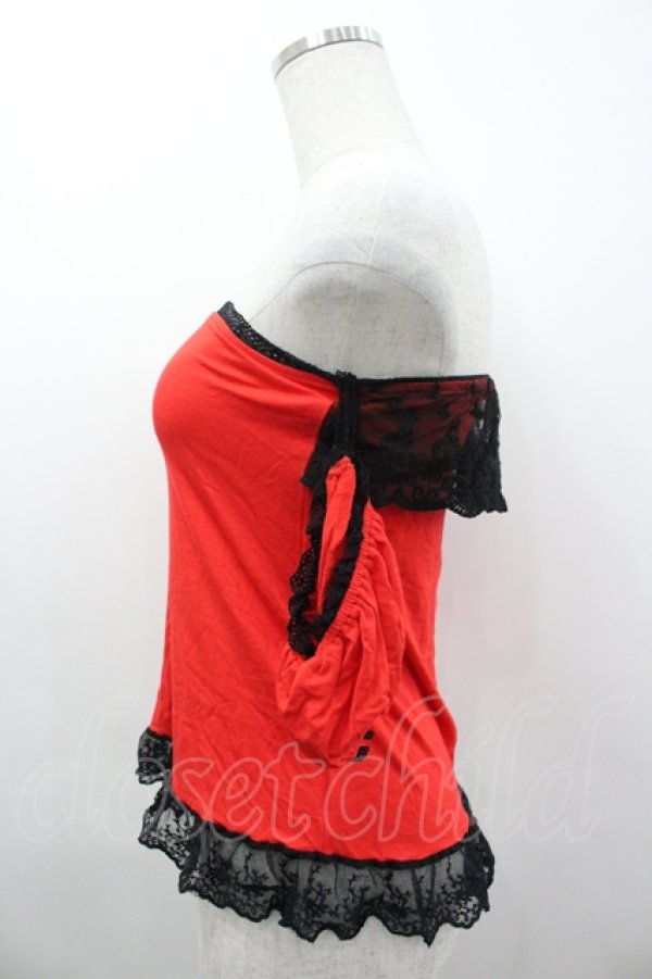 画像2: GLAVIL / 袖付きベアトップ  レッド I-26-04-06-016-PU-TO-SA-ZI (2)