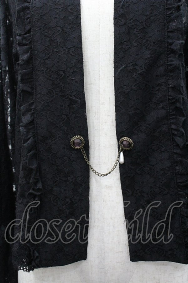 画像3: axes femme / ドロストリボン総レースボレロ  黒 I-26-04-06-002-AX-TO-SA-ZI (3)