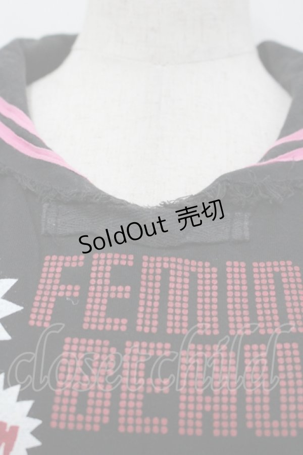 画像2: SEX POT ReVeNGe / セーラー襟Tシャツ  ブラック×ピンク I-26-04-06-019-SP-TS-SA-ZI (2)