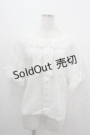 画像: PINK HOUSE / フランス製レース使い襟付きブラウス  白 I-26-04-06-020-LO-BL-SA-ZI