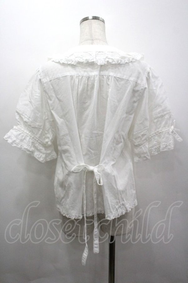 画像5: PINK HOUSE / フランス製レース使い襟付きブラウス  白 I-26-04-06-020-LO-BL-SA-ZI (5)