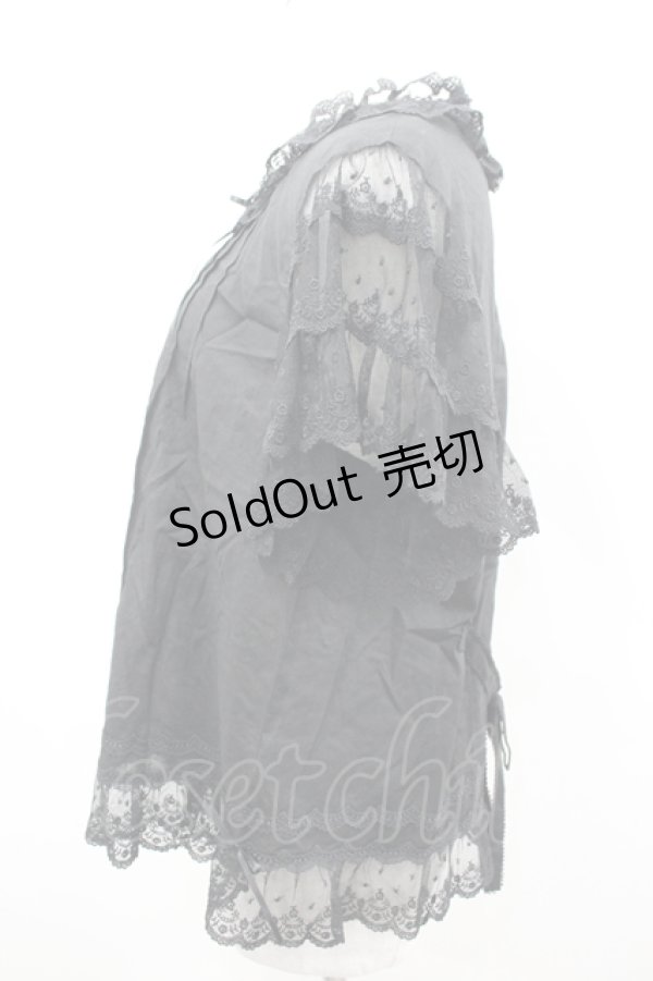 画像2: PINK HOUSE / レース半袖ブラウス  黒 I-26-04-06-026-LO-BL-SA-ZI (2)