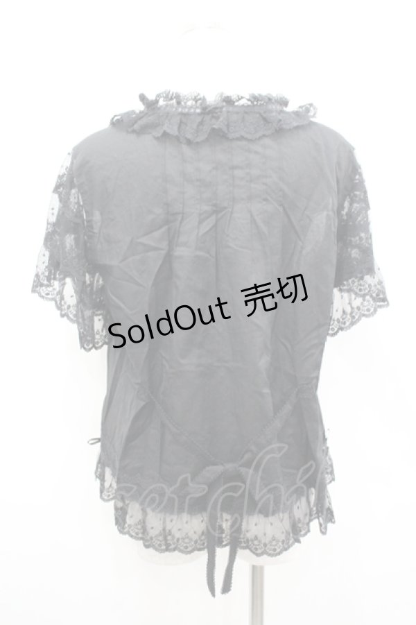 画像3: PINK HOUSE / レース半袖ブラウス  黒 I-26-04-06-026-LO-BL-SA-ZI (3)