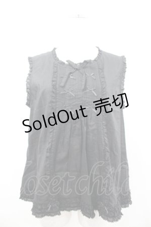 画像: PINK HOUSE / ローンノースリーブブラウス  黒 I-26-04-06-027-LO-BL-SA-ZI