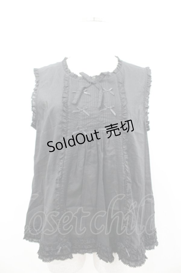 画像1: PINK HOUSE / ローンノースリーブブラウス  黒 I-26-04-06-027-LO-BL-SA-ZI (1)