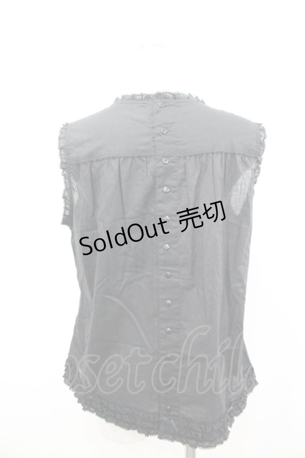 画像2: PINK HOUSE / ローンノースリーブブラウス  黒 I-26-04-06-027-LO-BL-SA-ZI (2)