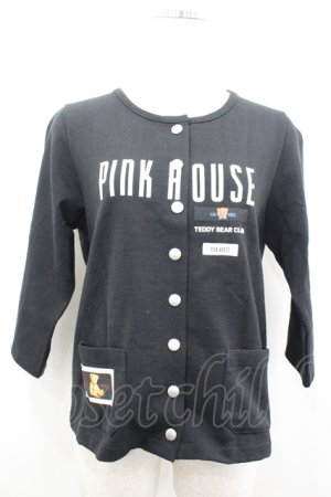 画像: PINK HOUSE / ロゴネーム使いスナップカーディガン 3(M) 黒 I-26-04-06-028-LO-TO-SA-ZI