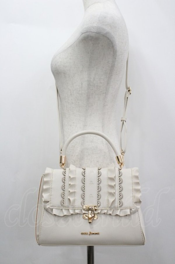 画像1: axes femme / スカラＸフリルフラップバッグ  アイボリー I-26-04-08-030-AX-BG-TE-ZI (1)