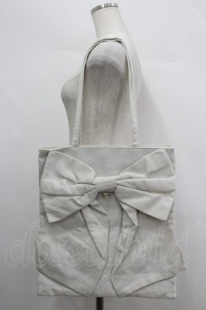 画像: axes femme / タテ型ビッグリボントートバッグ  生成り I-26-04-08-033-AX-BG-TE-ZI