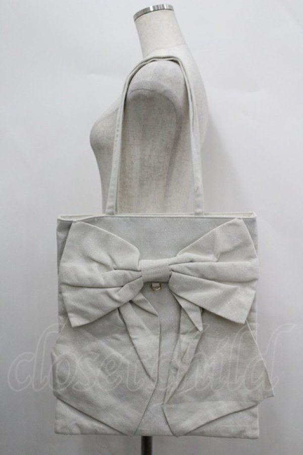 画像1: axes femme / タテ型ビッグリボントートバッグ  生成り I-26-04-08-033-AX-BG-TE-ZI (1)