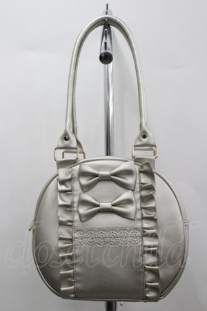 画像: axes femme kawaii / ツインリボンラウンドハンドバッグ  ゴールド I-26-04-08-036-AX-BG-TE-ZI