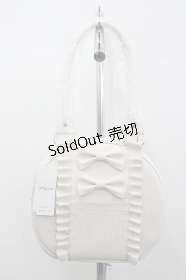 画像1: axes femme kawaii / ツインリボンラウンドバッグ  生成り I-26-04-08-039-AX-BG-TE-ZI (1)