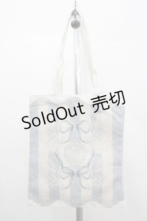 画像: LOLITAその他(お買取対象外) / リボン時計ストライプ柄トートバッグ  サックスＸアイボリー I-26-04-08-041-LO-BG-SA-ZI