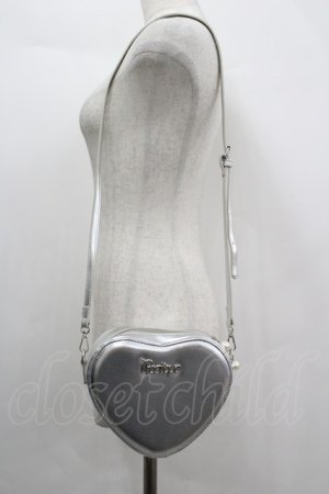 画像: axes femme POETIQUE / ロゴプレートハートポシェット  シルバー I-26-04-08-042-AX-BG-TE-ZI