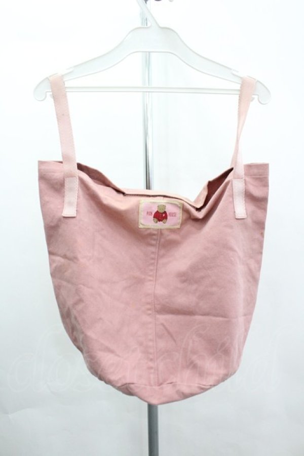 画像2: PINK HOUSE / くまさんワッペンバケツ型バッグ  ピンク I-26-04-08-045-LO-BG-SA-ZI (2)