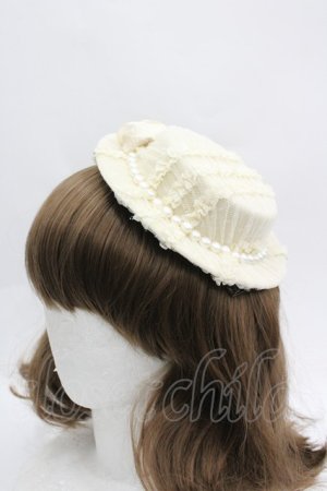 画像: LOLITAその他(お買取対象外) / ドットチュール重ねミニハット  生成り I-26-04-08-054-LO-AC-SA-ZI