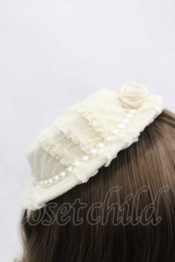 画像4: LOLITAその他(お買取対象外) / ドットチュール重ねミニハット  生成り I-26-04-08-054-LO-AC-SA-ZI (4)