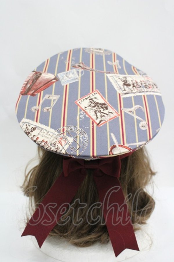 画像3: ALICE and the PIRATES / Teufel von Hameln柄ベレー帽  ブルー I-26-04-08-055-PA-AC-SA-ZI (3)