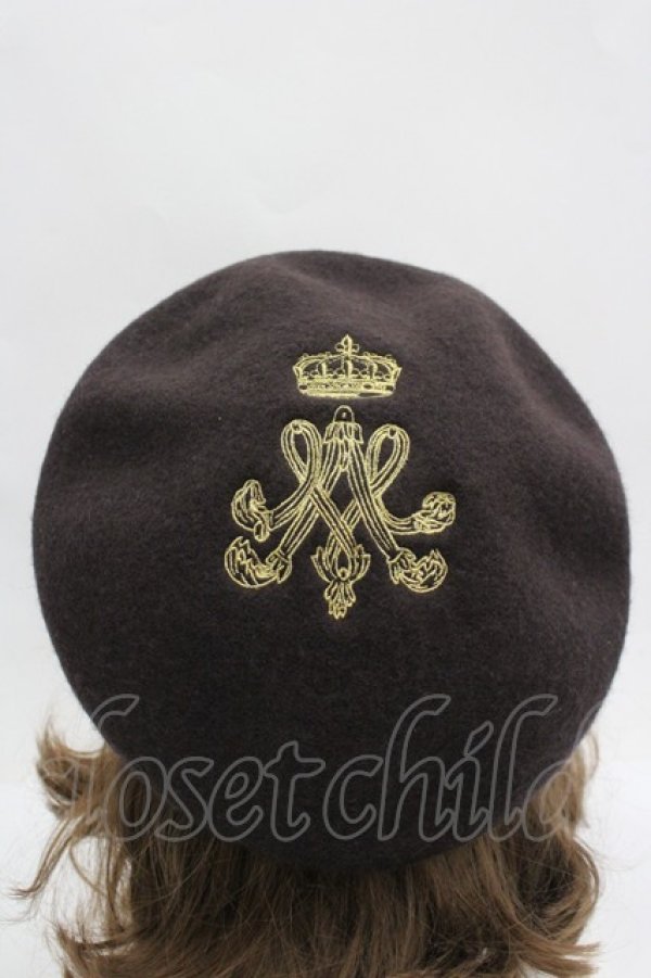 画像3: m petit by misako / ロゴ刺繍入りバスクベレー  ブラウン I-26-04-08-058-LO-AC-HR-ZI (3)