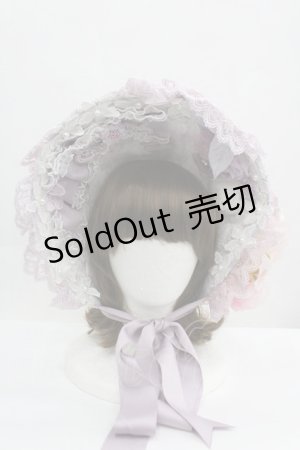 画像: LOLITAその他(お買取対象外) / レースプリント&リボンハーフボンネットセット  ラベンダー I-26-04-08-061-LO-AC-SA-ZI