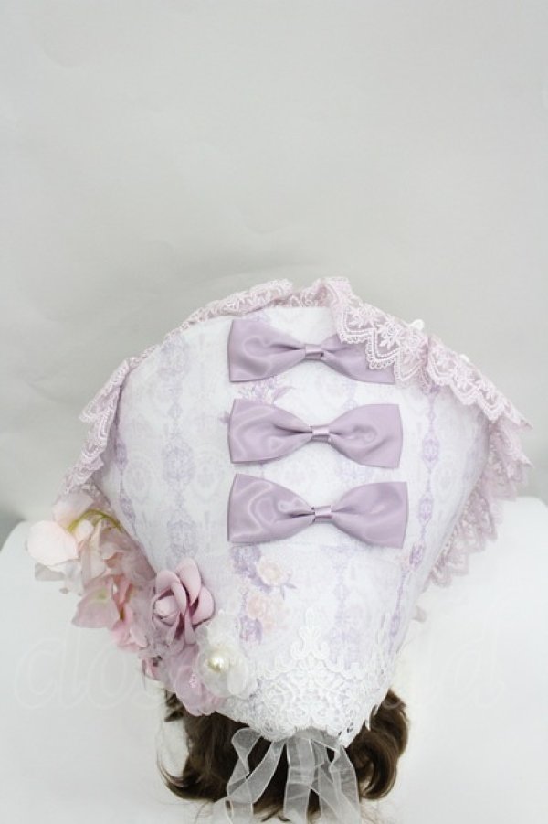 画像5: LOLITAその他(お買取対象外) / レースプリント&リボンハーフボンネットセット  ラベンダー I-26-04-08-061-LO-AC-SA-ZI (5)