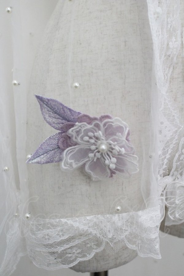 画像7: LOLITAその他(お買取対象外) / レースプリント&リボンハーフボンネットセット  ラベンダー I-26-04-08-061-LO-AC-SA-ZI (7)