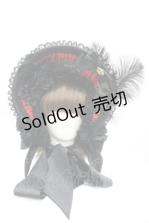 画像: Triple fortune / ローズリボンボンネット  黒×赤 I-26-04-08-062-EL-AC-TE-ZI