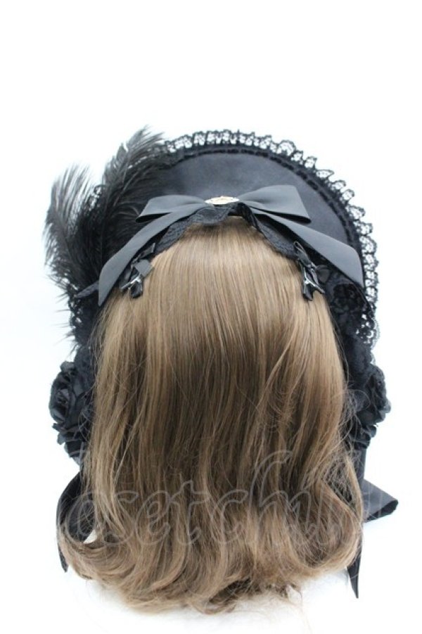 画像3: Triple fortune / ローズリボンボンネット  黒×赤 I-26-04-08-062-EL-AC-TE-ZI (3)