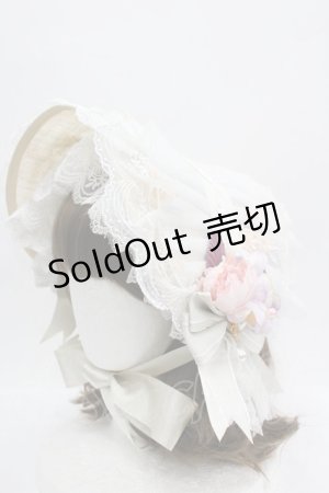 画像: LOLITAその他(お買取対象外) / フラワーモチーフチュールレースヘッドドレスセット  白ｘベージュｘピンク I-26-04-08-063-LO-AC-SA-ZI