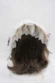 画像3: LOLITAその他(お買取対象外) / フラワーモチーフチュールレースヘッドドレスセット  白ｘベージュｘピンク I-26-04-08-063-LO-AC-SA-ZI (3)