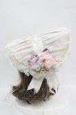 画像4: LOLITAその他(お買取対象外) / フラワーモチーフチュールレースヘッドドレスセット  白ｘベージュｘピンク I-26-04-08-063-LO-AC-SA-ZI (4)