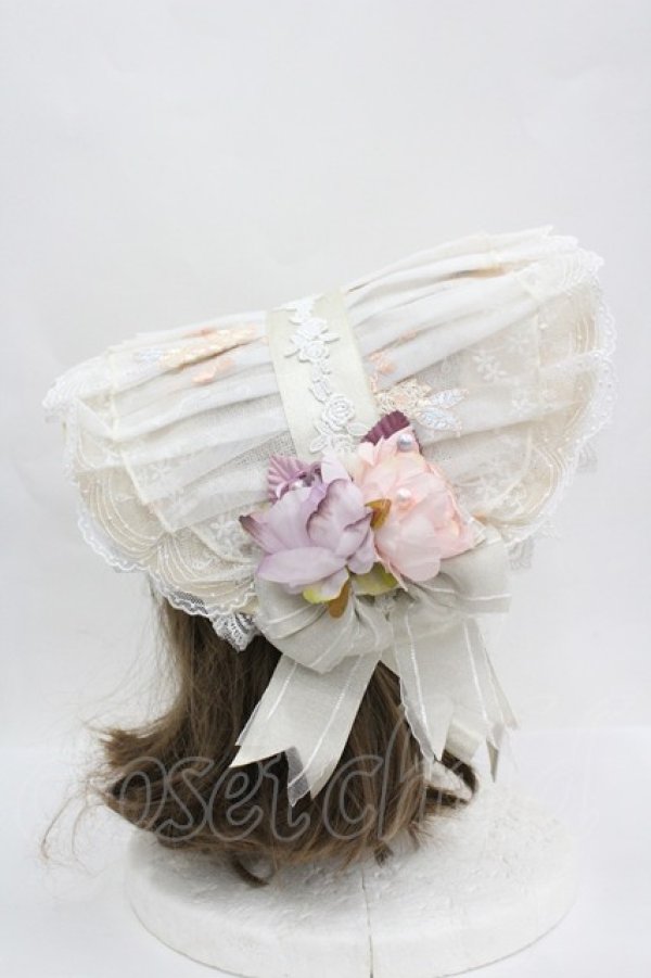 画像4: LOLITAその他(お買取対象外) / フラワーモチーフチュールレースヘッドドレスセット  白ｘベージュｘピンク I-26-04-08-063-LO-AC-SA-ZI (4)