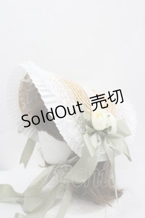 画像: LOLITA / 麦わらボンネットハット  グリーン I-26-04-08-064-LO-OP-HR-ZI