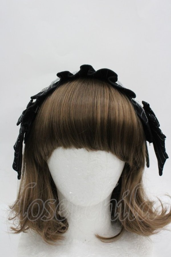 画像3: Chalmiere / ストライプリボンヘッドドレス  黒Ｘ白 I-26-04-08-065-0-AC-SA-ZI (3)