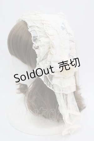 画像: LOLITAその他(お買取対象外) / フラワープリントリボンヘッドドレス  生成りｘ青 I-26-04-08-068-LO-AC-SA-ZI