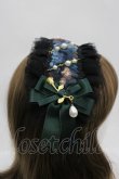 画像3: LOLITAその他(お買取対象外) / フラワープリントリボンパールヘッドドレス  黒Ｘグリーン I-26-04-08-069-LO-AC-SA-ZI (3)