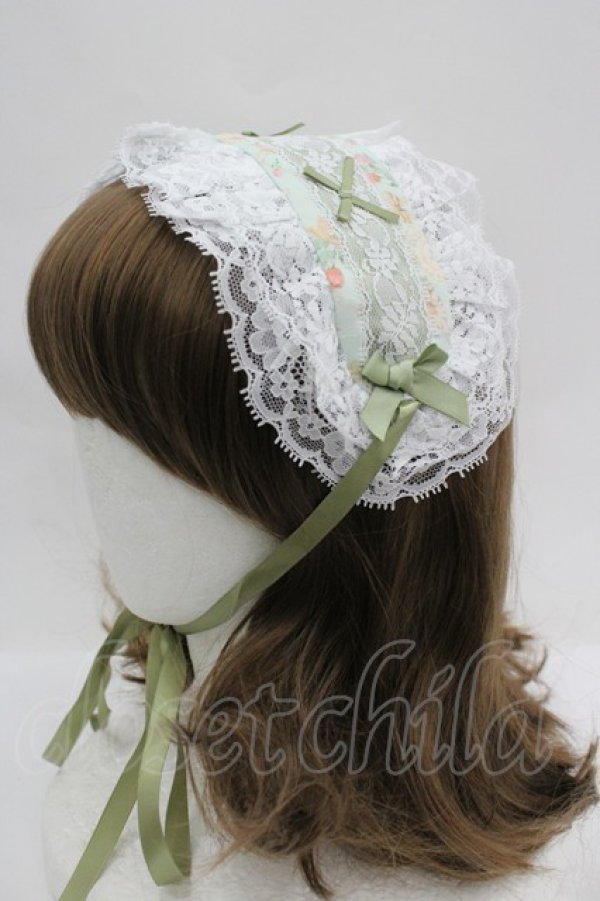 画像1: LOLITAその他(お買取対象外) / フラワーレースヘッドドレス  グリーン I-26-04-08-070-LO-AC-SA-ZI (1)