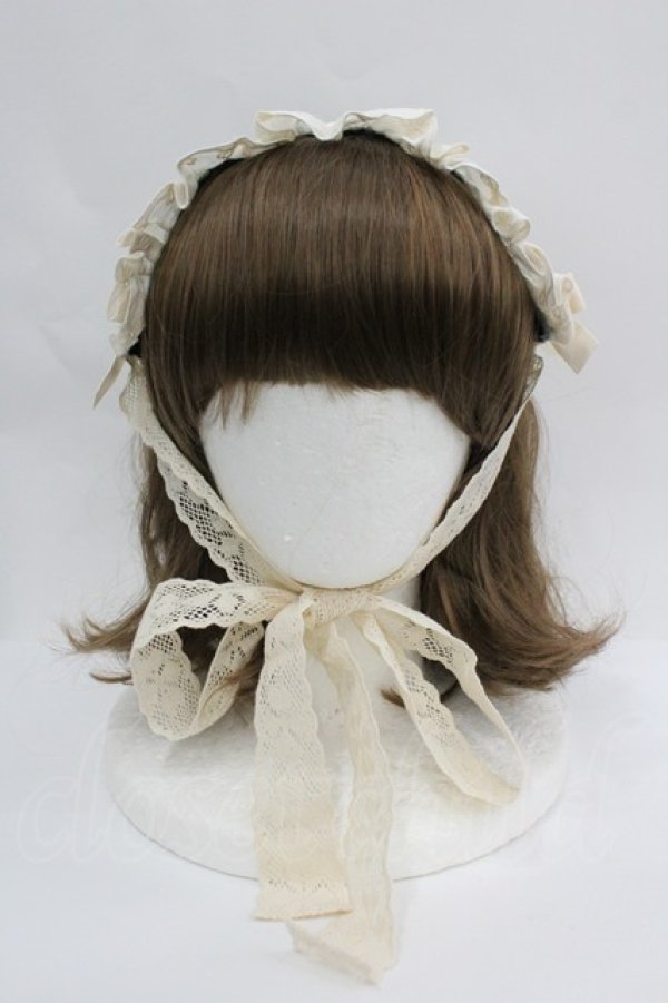 画像3: LOLITAその他(お買取対象外) / レースリボンローズヘッドドレス  サックスＸ生成り I-26-04-08-072-LO-AC-SA-ZI (3)