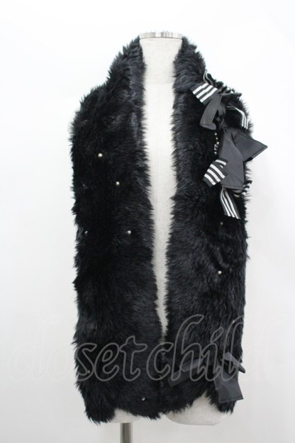 画像1: Juliette et Justine / ファーマフラー  ブラック I-26-04-08-011-CL-ZA-SA-ZI (1)