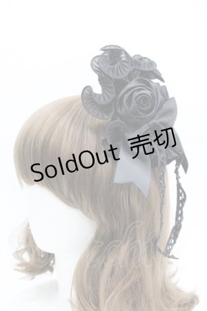 画像: LOLITAその他(お買取対象外) / ローズリボンキャノティエクリップ  黒 I-26-04-08-074-LO-AC-SA-ZI