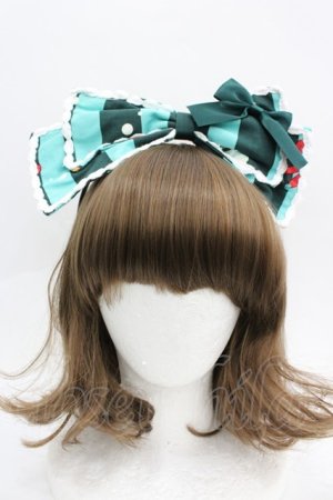画像: LOLITAその他(お買取対象外) / プリントリボンカチューシャ  グリーン I-26-04-08-077-LO-AC-SA-ZI