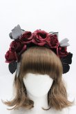画像1: LOLITAその他(お買取対象外) / ローズ&蝶モチーフカチューシャ  黒Ｘ赤 I-26-04-08-078-LO-ZA-SA-ZI (1)