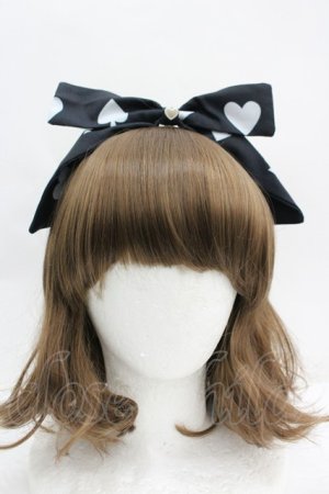 画像: LOLITAその他(お買取対象外) / トランプ風プリントリボンカチューシャ  黒Ｘグレー I-26-04-08-080-LO-AC-SA-ZI