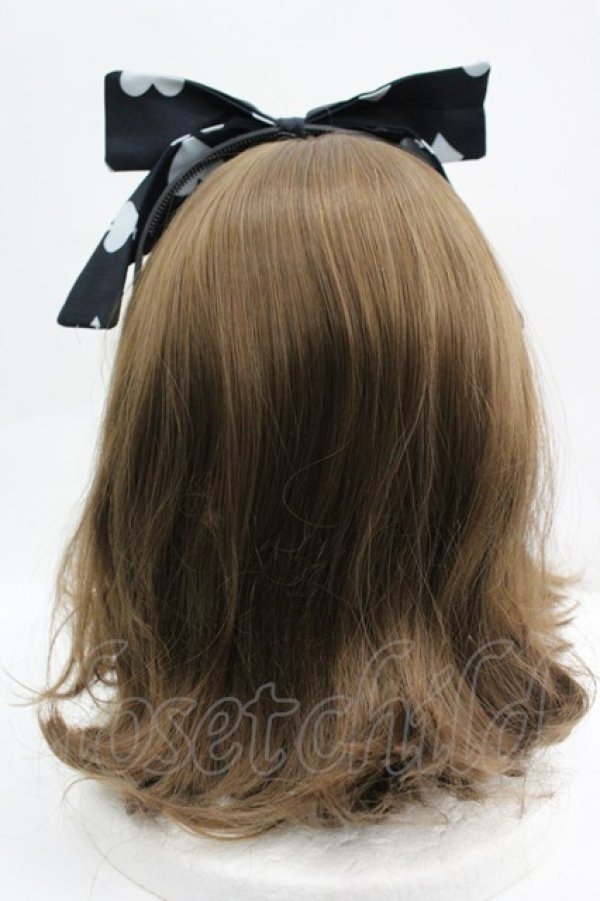 画像2: LOLITAその他(お買取対象外) / トランプ風プリントリボンカチューシャ  黒Ｘグレー I-26-04-08-080-LO-AC-SA-ZI (2)
