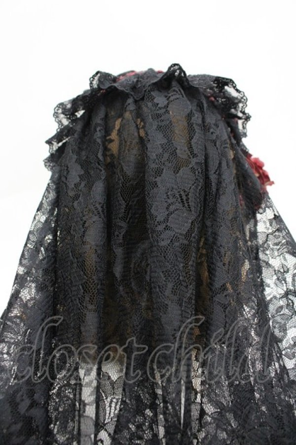 画像3: ALICE and the PIRATES / Memoire de Rose ヴェールカチューシャ  黒Ｘ赤 I-26-04-08-082-PA-AC-SA-ZI (3)