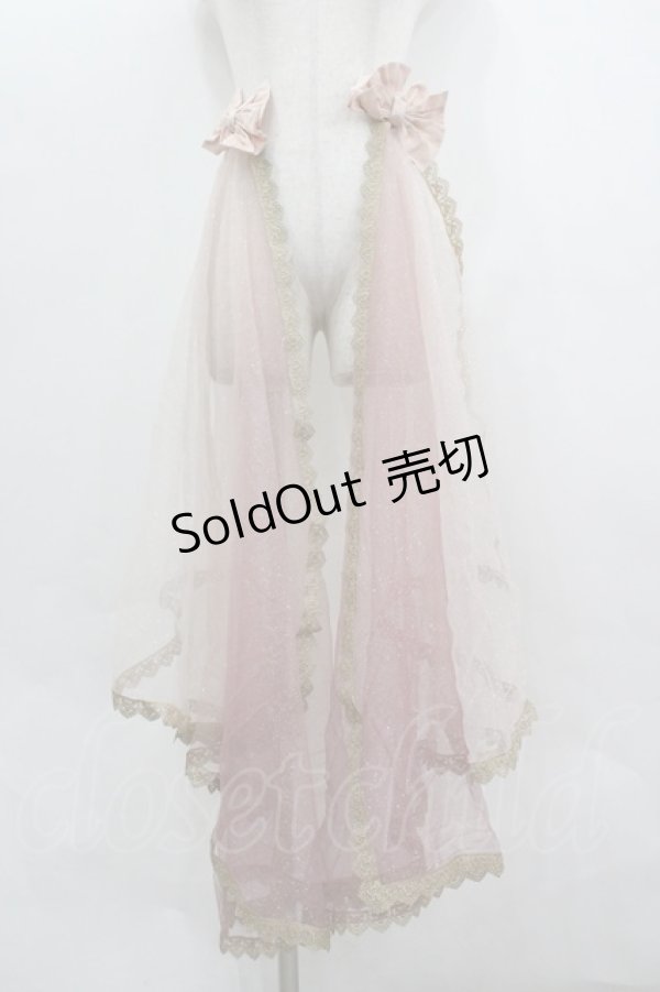 画像1: LOLITAその他(お買取対象外) / リボンラメチュールショール  ピンクｘゴールド I-26-04-08-012-LO-ZA-SA-ZI (1)