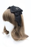 画像2: LOLITAその他(お買取対象外) / 丸スタッズリボンカチューシャ  黒Ｘシルバー I-26-04-08-088-LO-AC-SA-ZI (2)